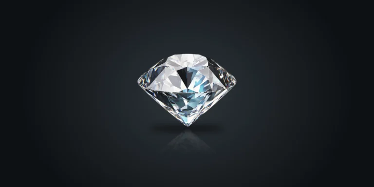 Diamante sintetico a taglio brillante su sfondo scuro