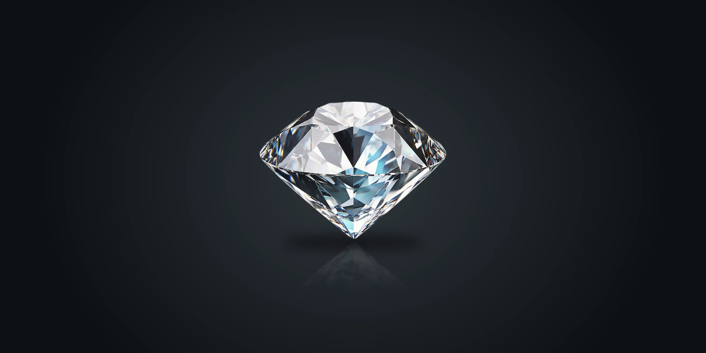 Diamante sintetico a taglio brillante su sfondo scuro